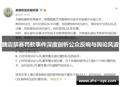 魏震禁赛罚款事件深度剖析公众反响与舆论风波 魏震禁赛罚款事件深度剖析公众反响与舆论风波